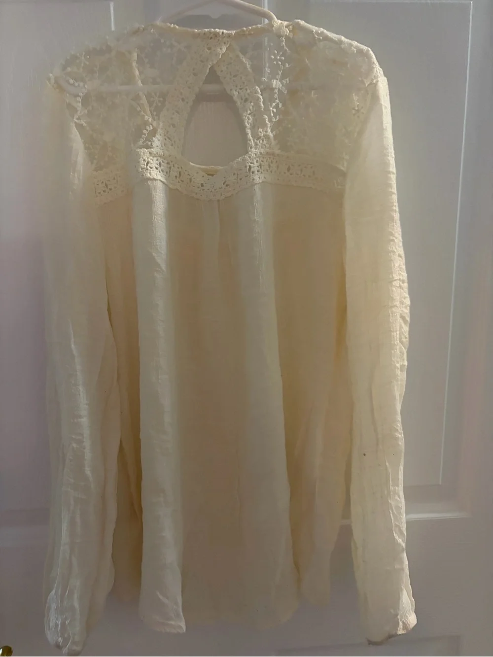 Girls Cream Lace Yoke Skirt - Unbranded